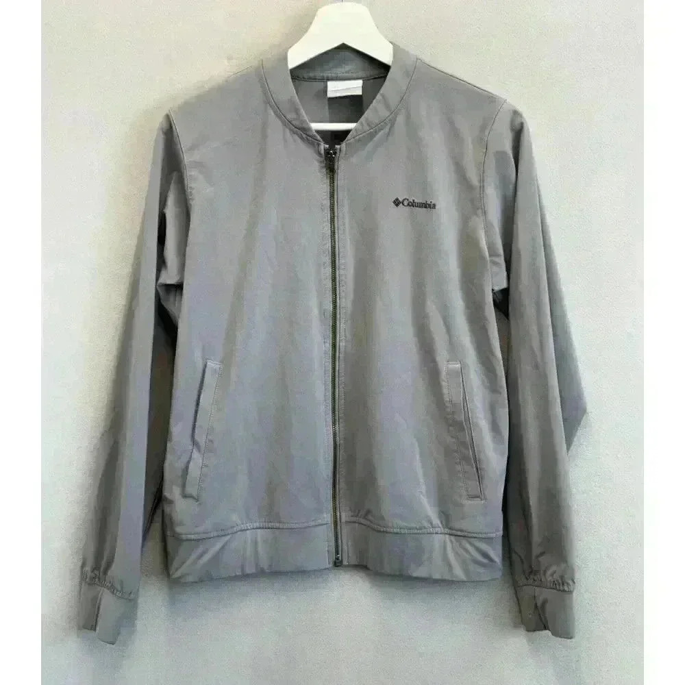Columbia Women's Sz M Casual Full Zip Anytime Gray Water Resistant Jacket